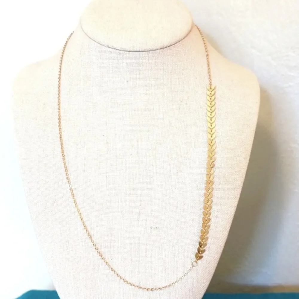 Delicate Gold Tone Leaf Necklace